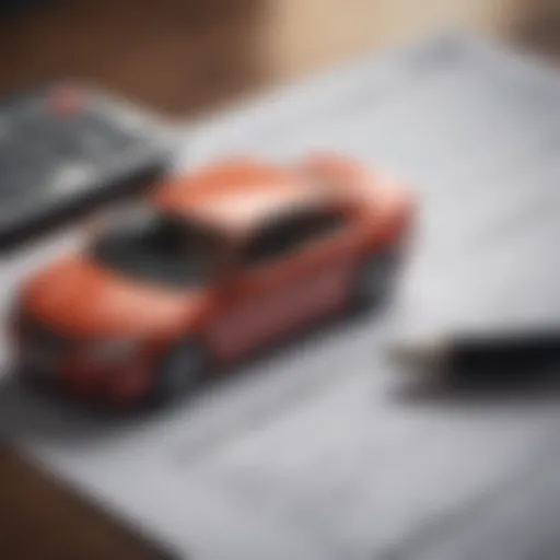 A calculator and budget sheet representing financial planning for car purchase