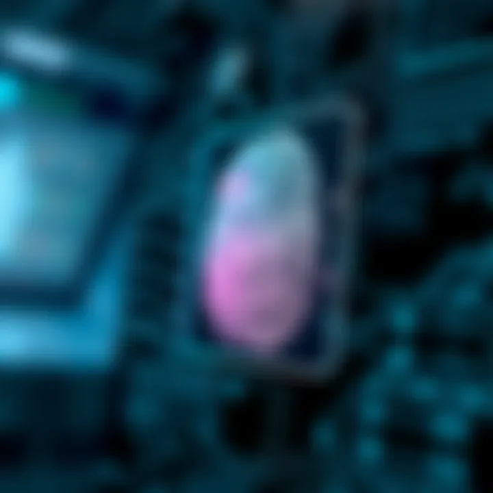 Biometric security system illustrating fingerprint recognition technology