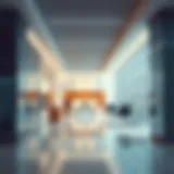 Illustration of a modern business bank branch interior
