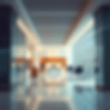 Illustration of a modern business bank branch interior