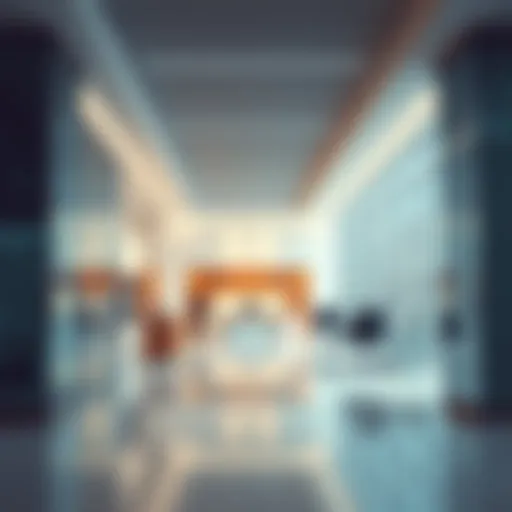 Illustration of a modern business bank branch interior