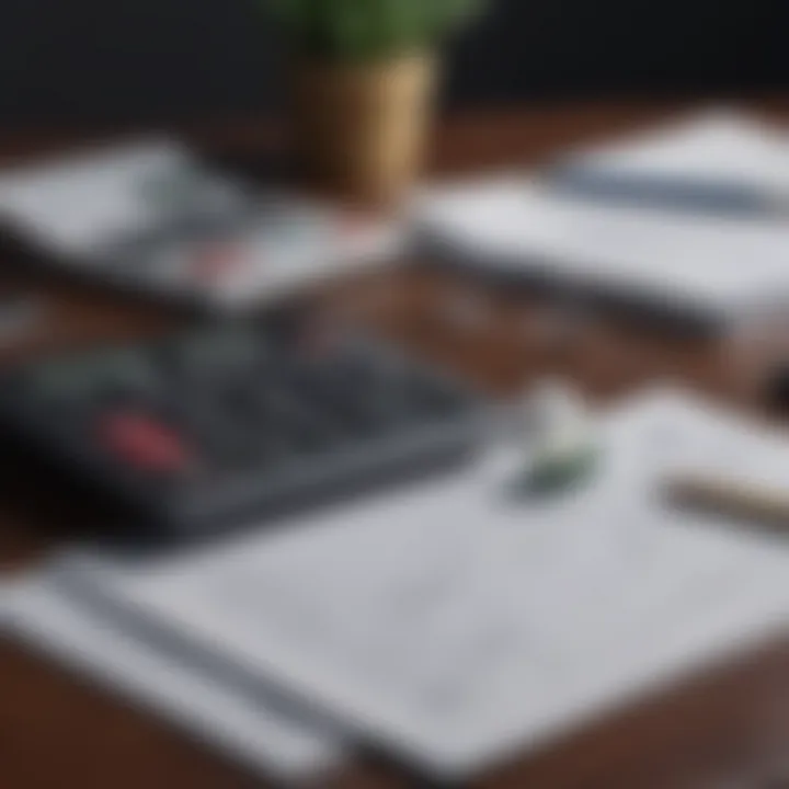 A calculator beside a stack of financial documents symbolizing financial evaluation