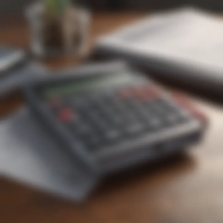 Calculator and financial documents on a desk