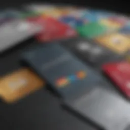 Illustration of diverse credit cards with various point systems