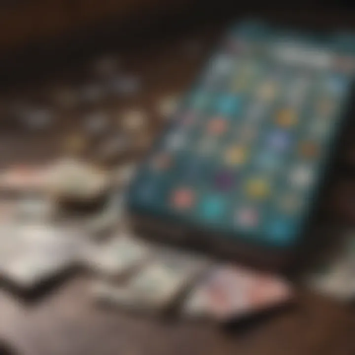 Smartphone displaying various money-making apps