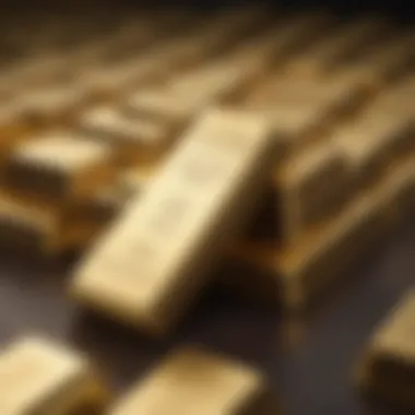 Gold bullion bars stacked elegantly