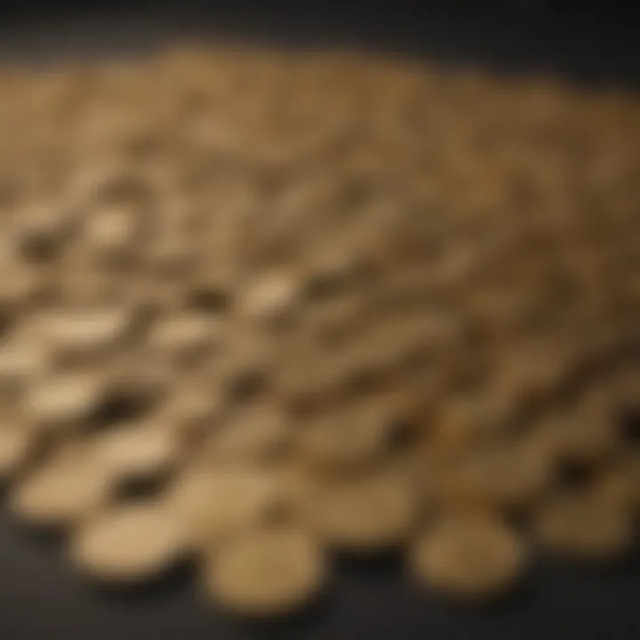 Diverse gold coins displayed attractively