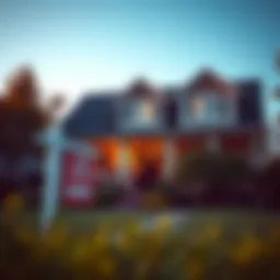 A serene home exterior showcasing a for-sale sign