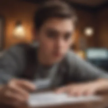 Student Analyzing Credit Score A student analyzing their credit score and implications