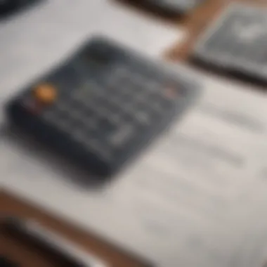 A close-up of documents and a calculator on a desk, symbolizing mortgage calculations.