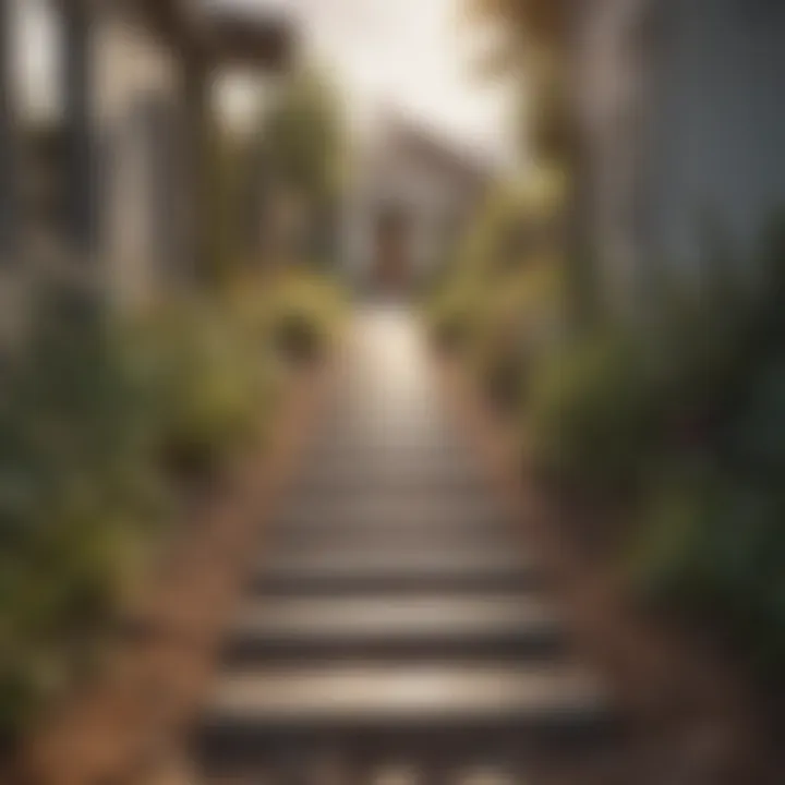 A conceptual image of a pathway leading to a dream home.