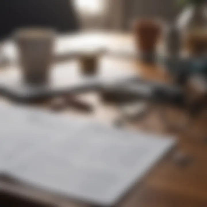 An organized financial plan laid out on a desk with various financial tools.