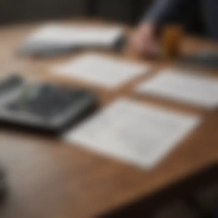 A calculator and financial documents on a table