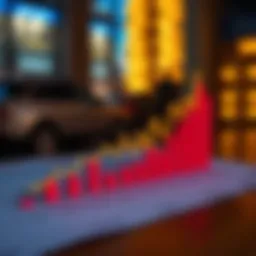 Illustration depicting a graph showing interest rate trends