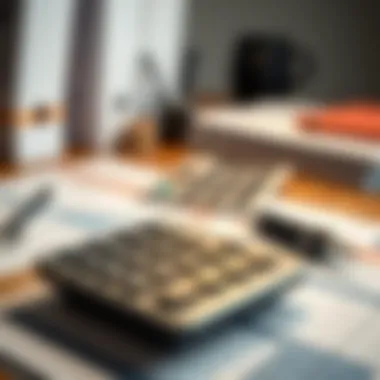 Calculator and financial documents on a desk