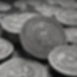 Close-up of silver coins showcasing intricate designs